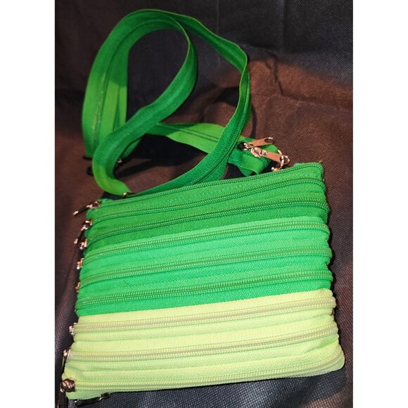 Cupcakes & Cartwheels Ombre Green Zipper Purse With Adjustable Strap Unique - Picture 2 of 8